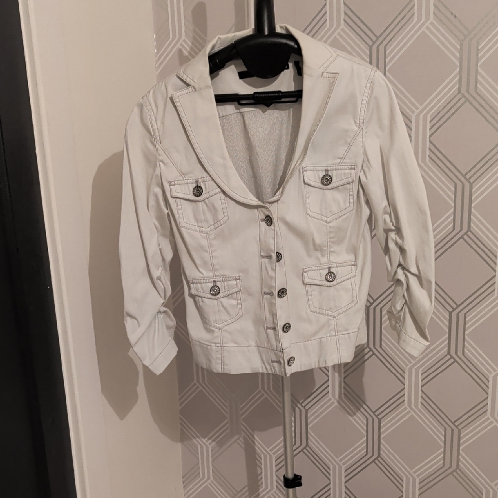 NIC+ZOE Cream Button-Up Jacket